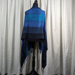 Gorgeous Gradient Blue Animal Prints Scarf Wrap Shawl 15" x 36"